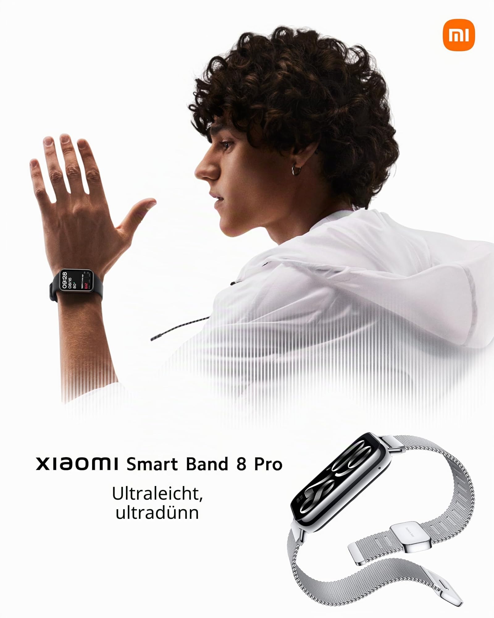 XIAOMI Smart Band 8 Pro Fitness-Tracker, 1,74" AMOLED Display, bis 20 Tage Akku, 5ATM, SpO2 Tracking, Schlaf-und Pulsüberwachung, 150+ Trainings Modi, Schrittzähler, Schwarz