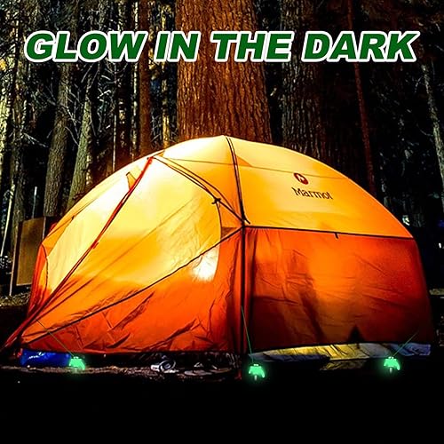 Miniatura 4 de JaGely 20 estacas de tienda de campaña de 12 pulgadas resistentes para crecer en la oscuridad, estacas de metal con cabeza luminosa, clavijas de