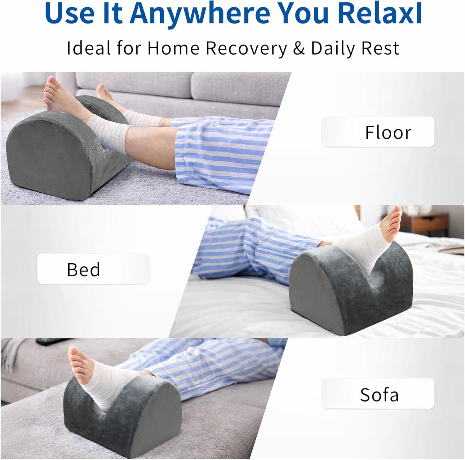 Knee Replacement Pillow for Post-Op Leg Elevation & Extension Support – Heel-Lift Wedge for Lower-Limb Alignment and Comfortable Rest