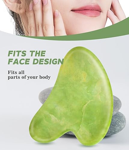 Miniatura 7 de Jade Gua Sha Herramientas faciales Guasha Herramienta para masajeador facial, piedras Gua Sha, herramientas para el cuidado de la piel, herramienta
