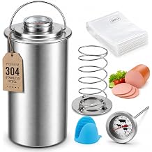 Meat Press Mold, Stainless Steel Ham & Deli Meat Maker with Thermometer