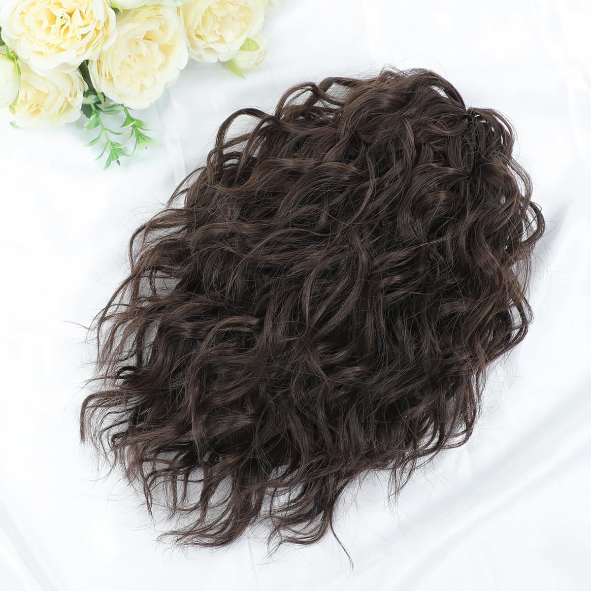 VEGALILY 12 inch Hair Extensions Clip in Chestnut Brown Ponytail extension Short Curly Claw Clip Ponytail Synthetic Drawstring ponytail Hair Pieces for Women for Daily Use - Image 4