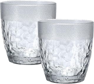 BTONGE - Set di 2 bicchieri in plastica, 300 ml, in acrilico, infrangibili