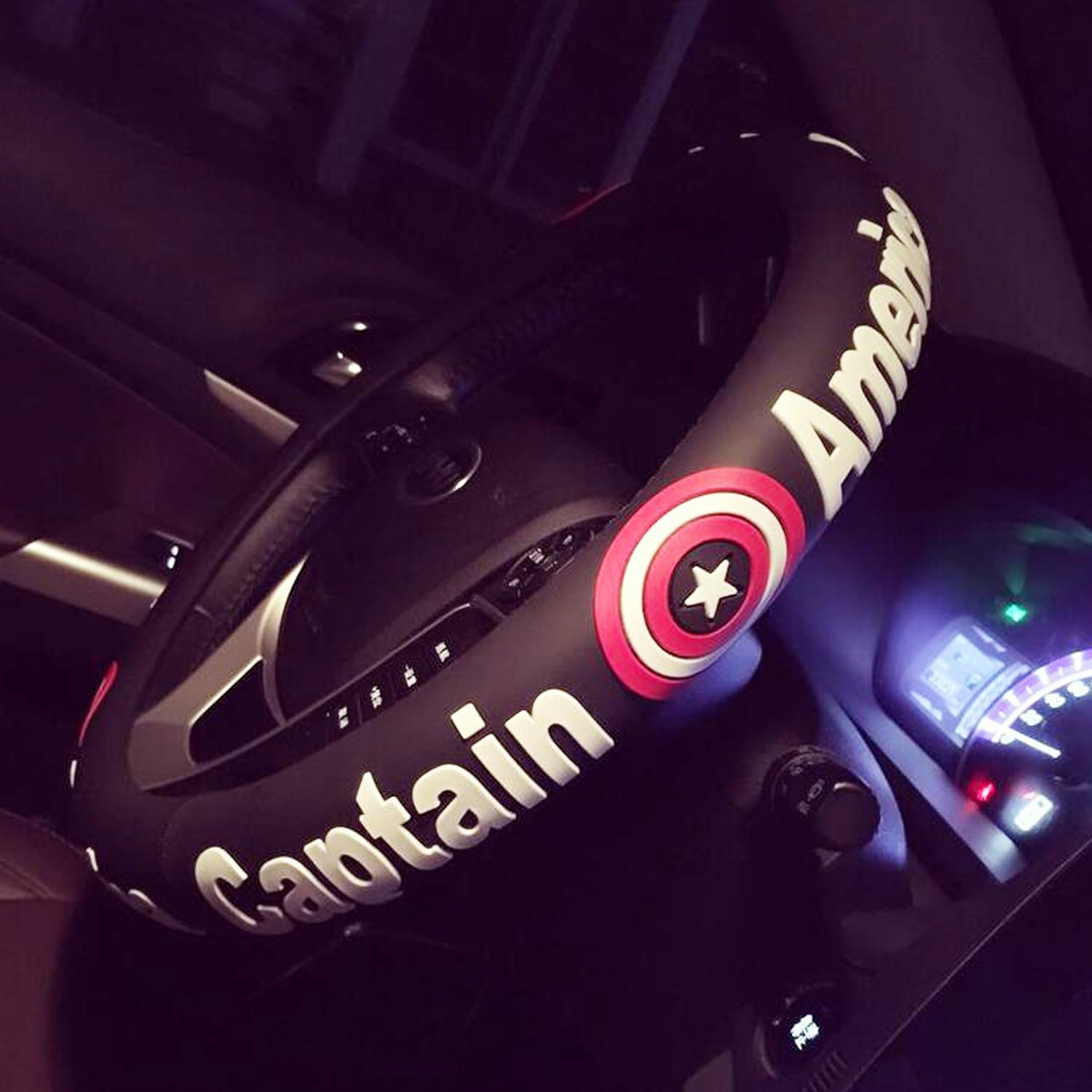Silicone 3D Molded Design - Black Auto Car Steering Wheel Cover - Captain - Universal Fit