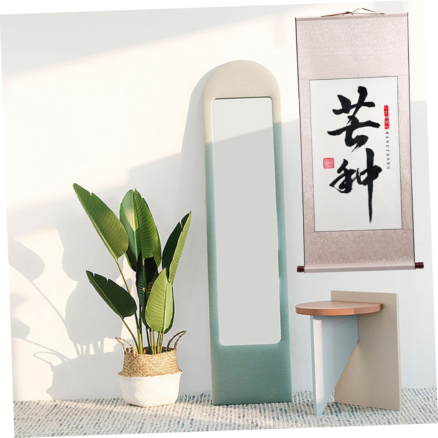VILLCASE 2Pcs Portable Chinese Calligraphy Paper Scrolls Blank Hanging Scrolls for Painting Writing Art with Texture and Absorbency Home Office Decoration