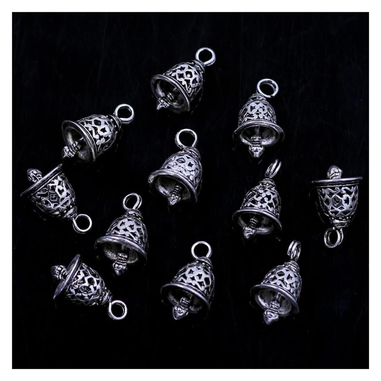 Campane artigianali, ornamenti for campane di Natale, campanelli artigianali, ciondolo for piccole campane di Natale, campana di Natale cava(15x11.5mm)