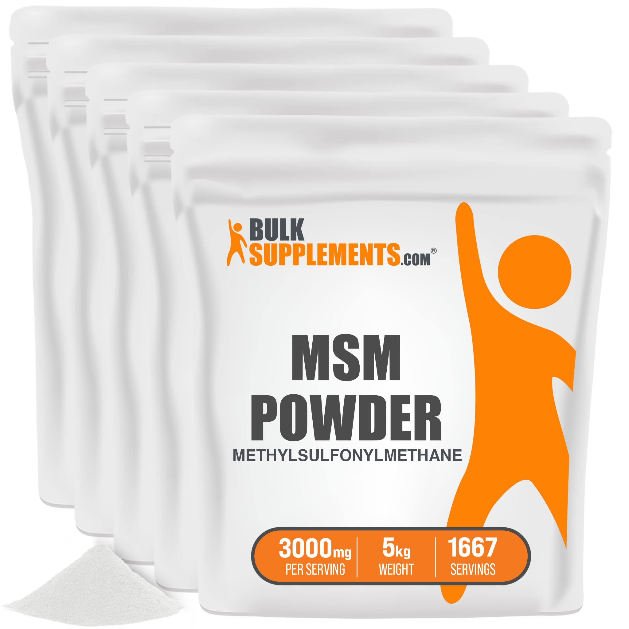 BulkSupplements com MSM Powder - Methylsulfonylmethane MSM Supplement - MSM Pure Powder MSM 3000mg - for Joint Health