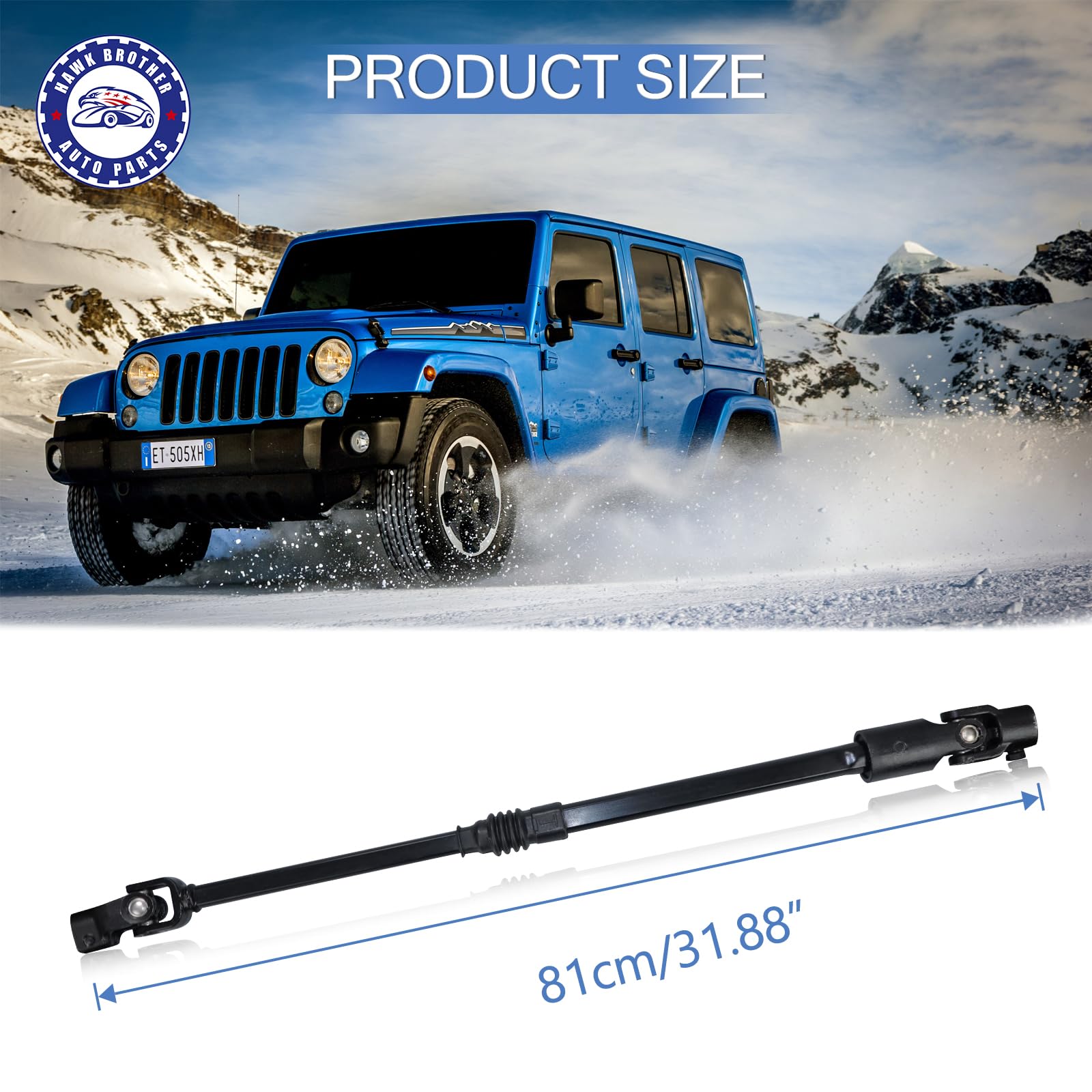 MaXpeedingrods Lower Intermediate Steering Shaft For 1987-1995 Jeep Wrangler (w/Power Steering)