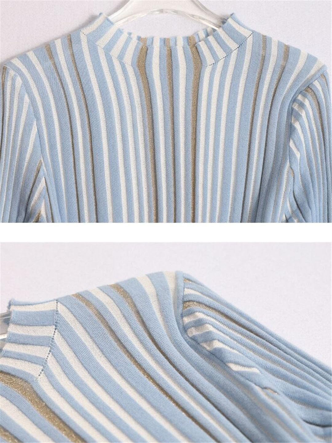 Striped Short Sleeve Knitted Tops Women Clothes Summer Slim Pullovers Sweater Female