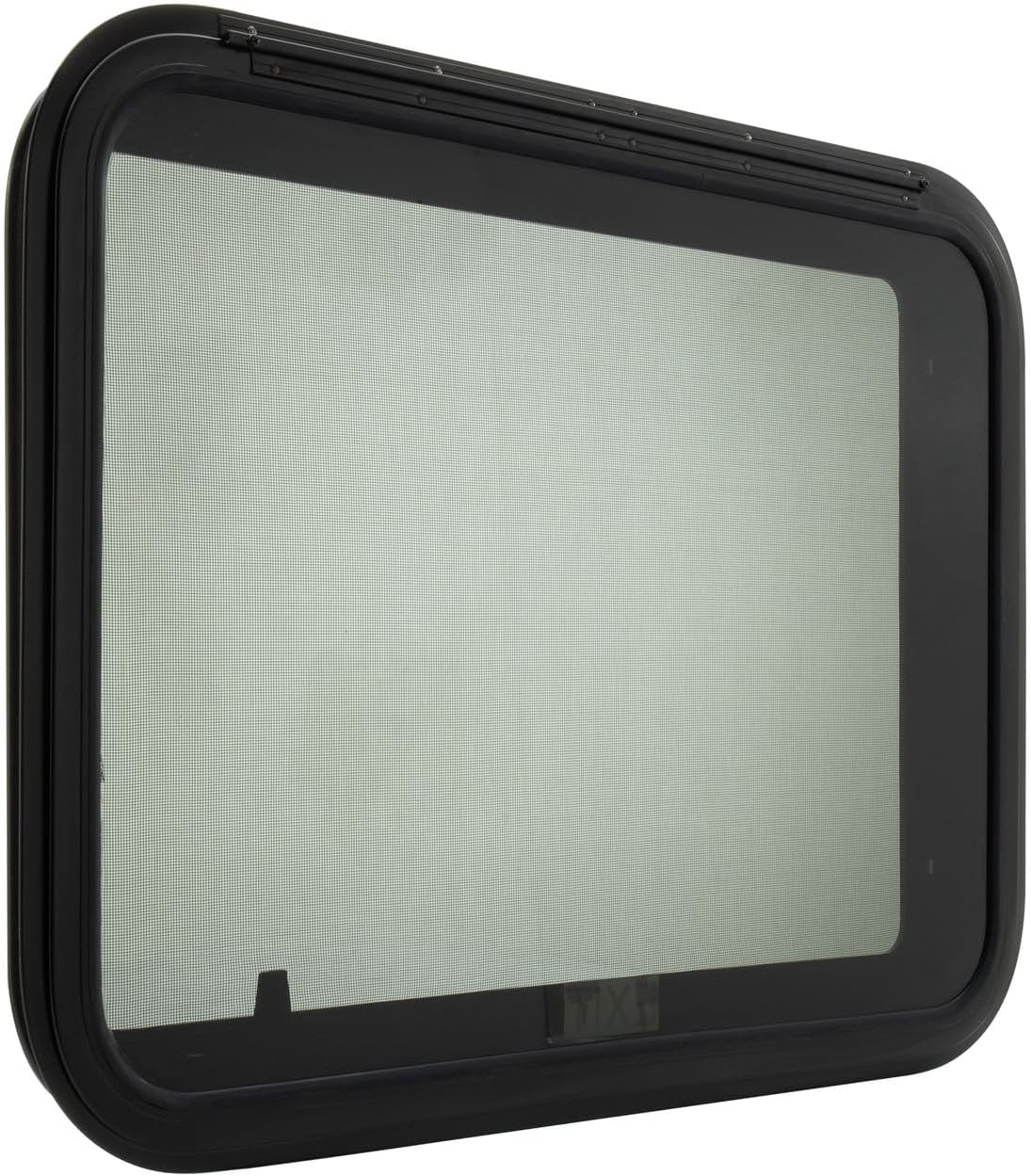 Toughgrade RV Exit/Escape Window 36" X 22" X 2" with Ring, Black, Tempered Plastic