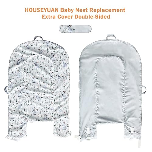 Miniatura 8 de Funda reemplazable para tumbona de bebé recién nacido, transpirable y lavable a máquina (estrella azul)