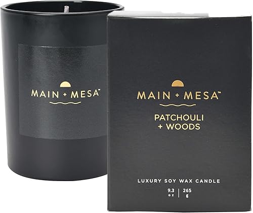 Vista 8 de Main + Mesa Vela de cristal negro mate en caja de regalo, 9.3 onzas, tiempo de combustión de hasta 60 horas