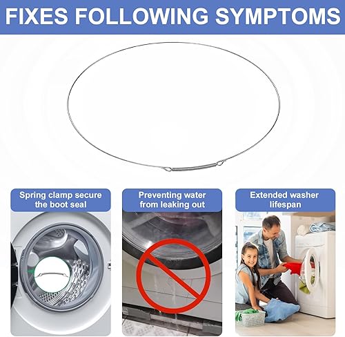 Miniatura 4 de Dinghosen 2W20017E Arandela Puerta Delantera Abrazadera de resorte para LG Electronics para WM2050CW WM2101HW WM2250CW WM2501HVA, Anillo de