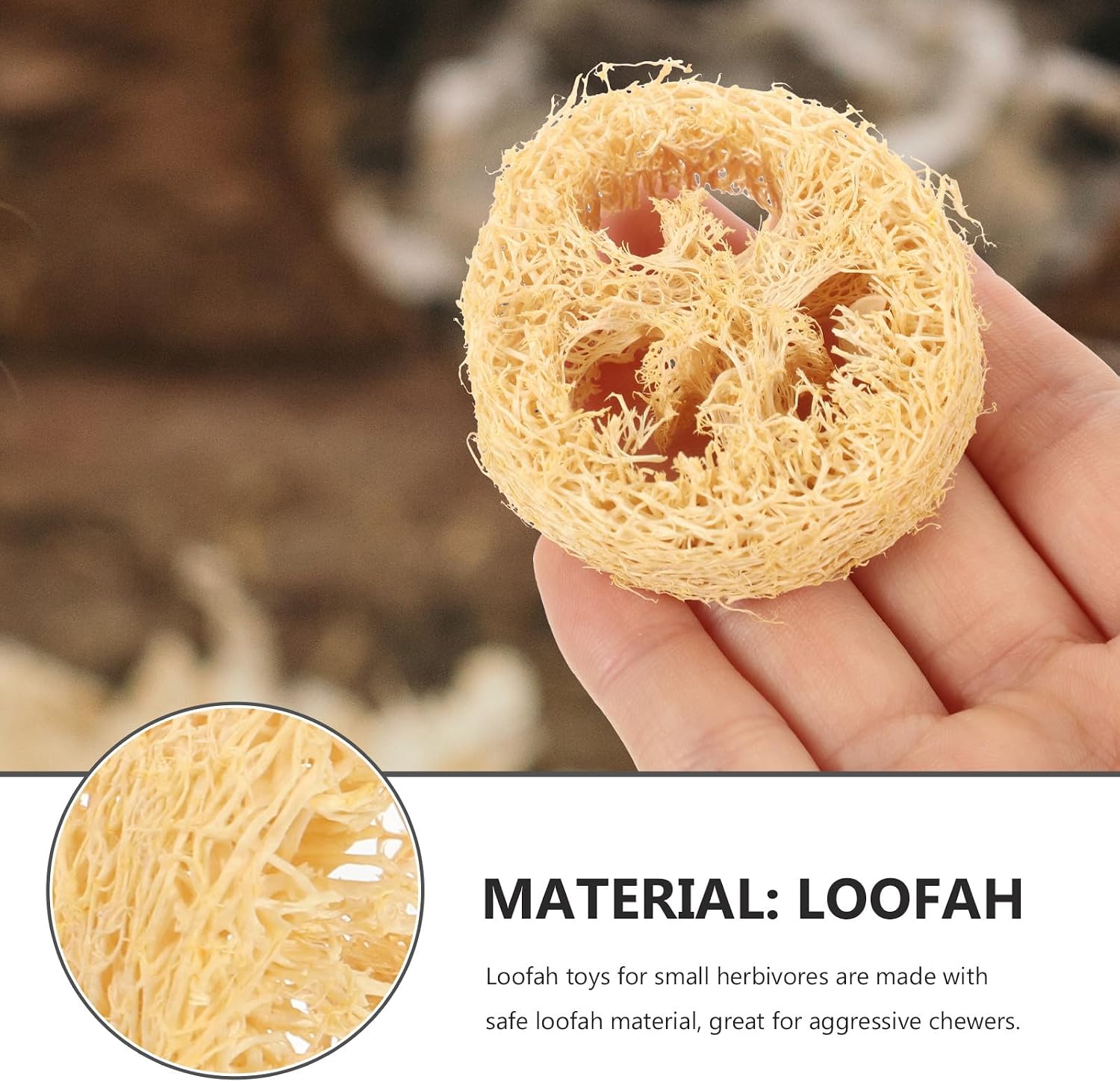 12pcs 12pcs Loofah Chew for Small Animals Natural Rabbit and Hamster Chewing Safe Molar Protection Vibrant Colors Natural Pet Teeth Care Treats Random Color