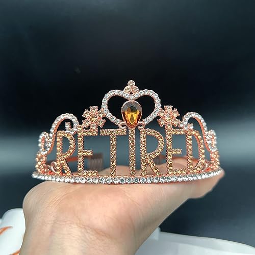 Miniatura 6 de GotGala Decoraciones de fiesta de jubilación, regalos de jubilación para mujeres, juego de tiara y banda de jubilación, corona de cristal con