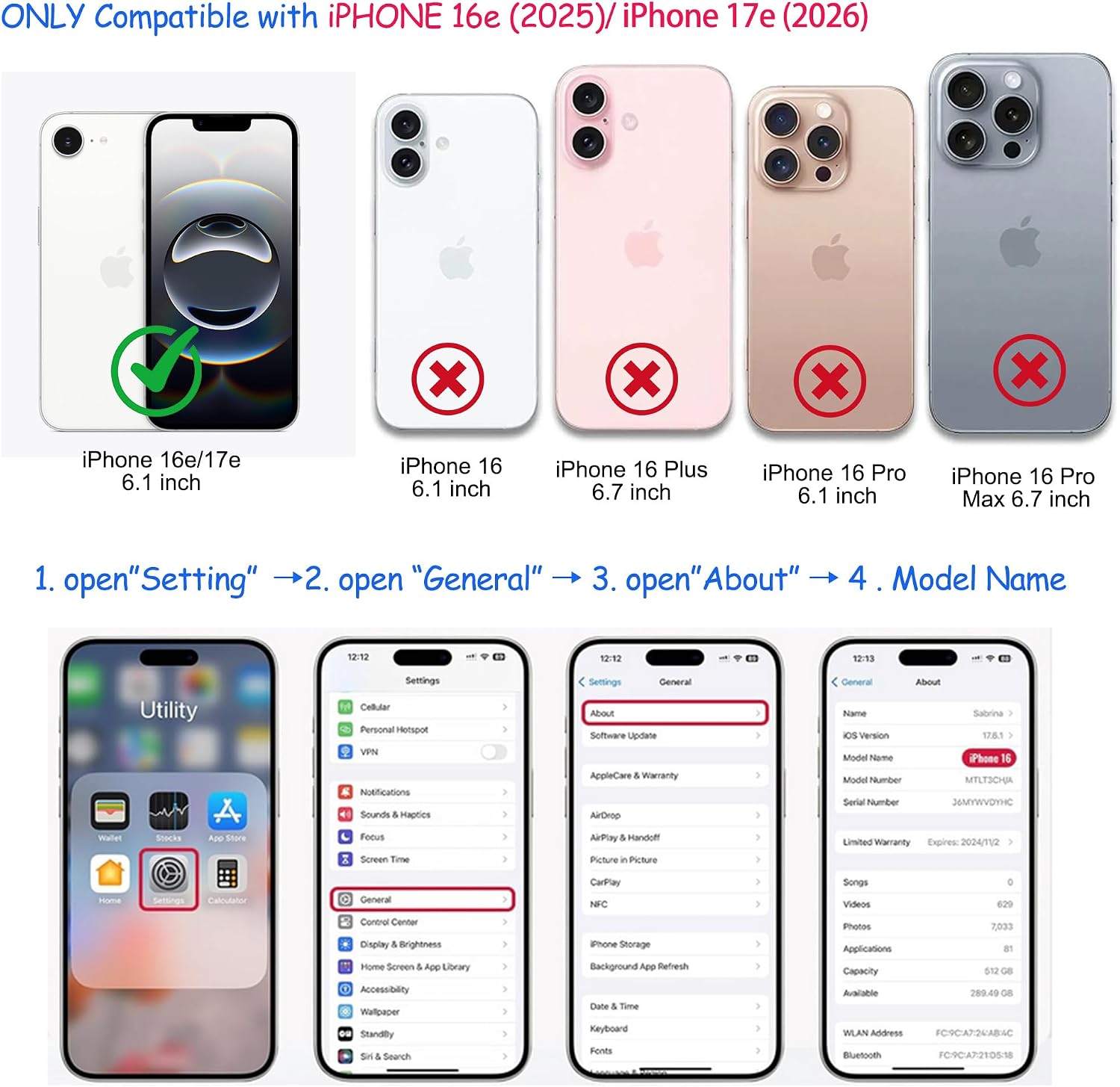 ULAK Compatible with iPhone 17E Case/iPhone 16E Case Clear Glitter, Sparkle Bling Soft TPU Women Girls Shockproof Transparent Protective Phone Cover 6.1 inch image 2