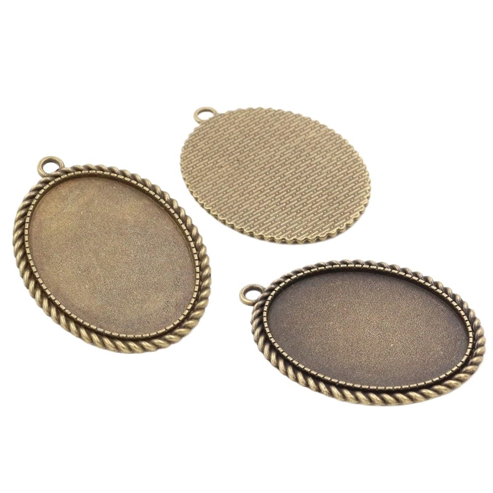 Base para colgantes que evita caídas gracias al ajuste de cabujón multicolor de bronce