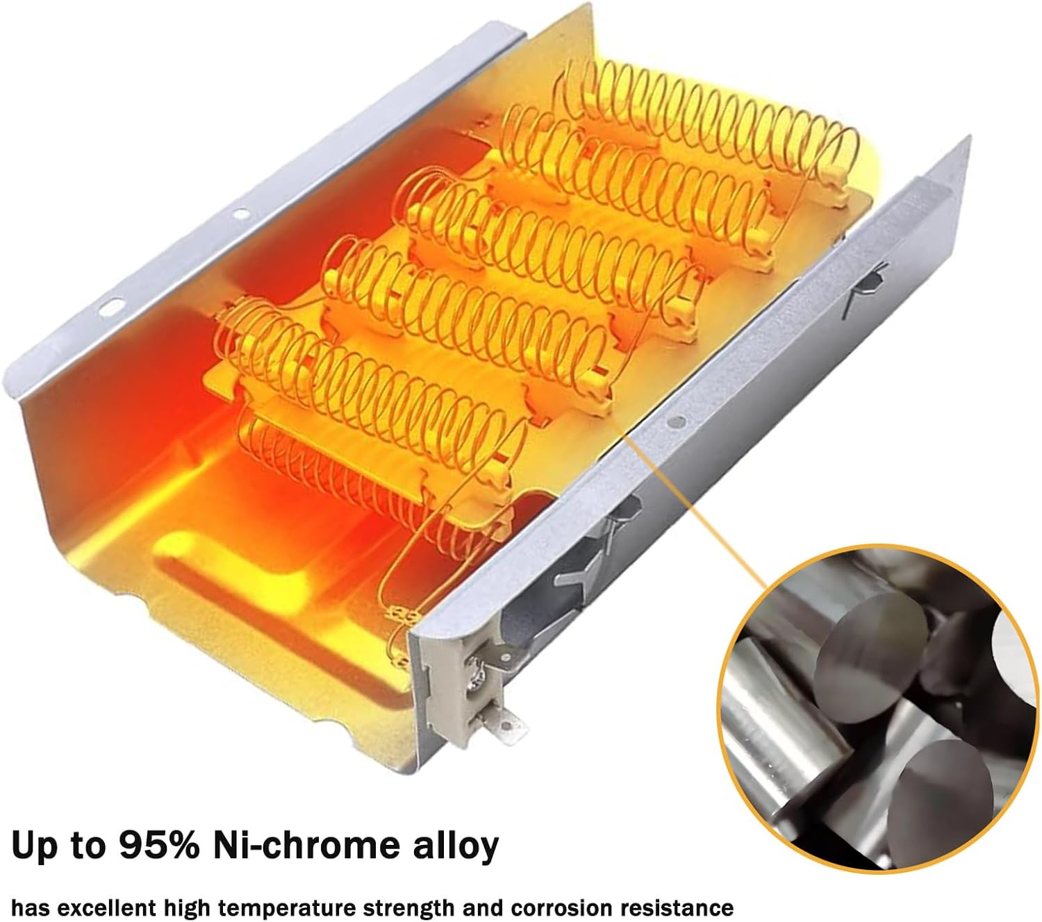 Dryer Heating Element Kit for Whirlpool WED4850HW0, WED49STBW1, WED4900XW0, WED4950HW0, WED4800XQ0, WED4800XQ1, WED4616FW0 Replacement
