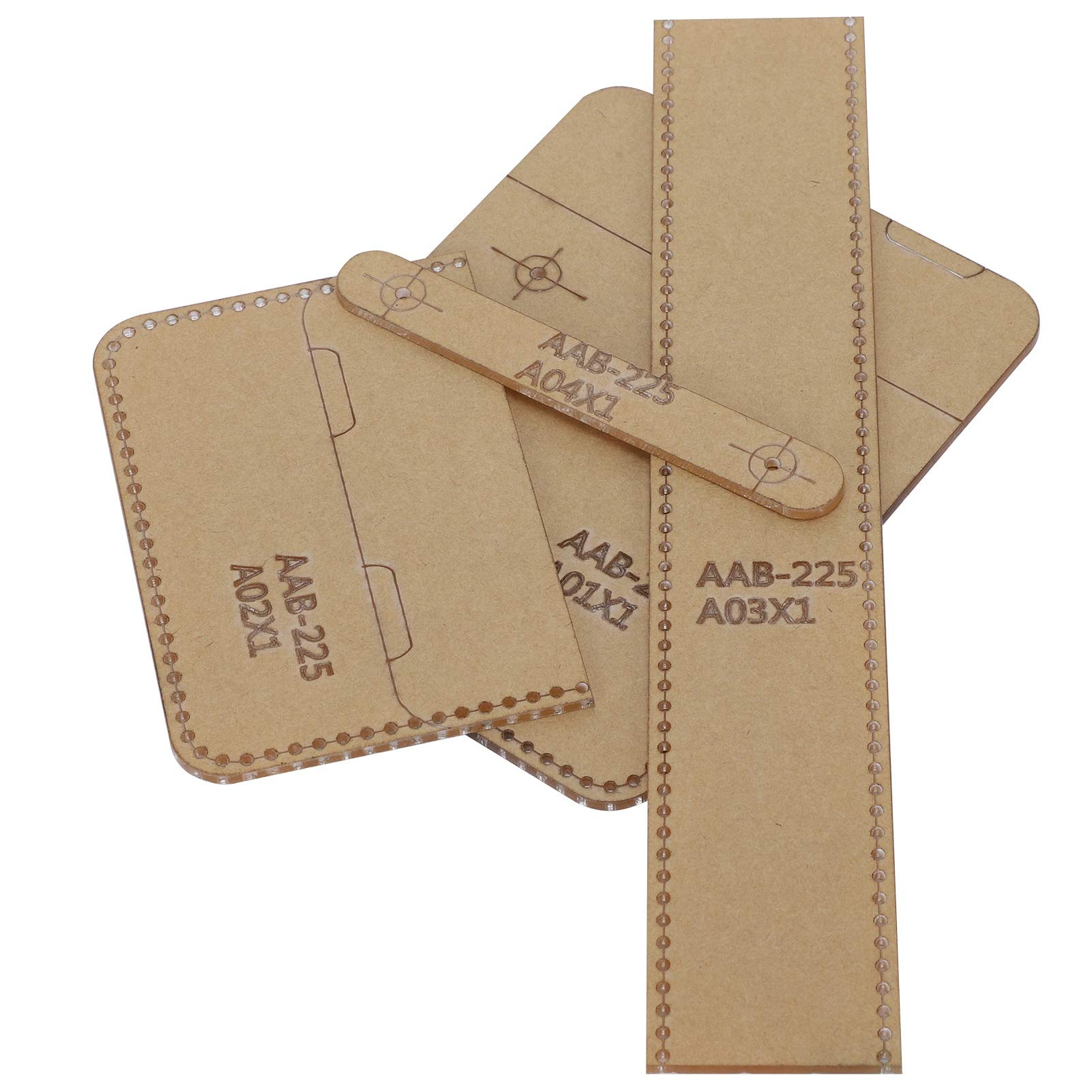 Acryl Schablone, 4-teilige Leder Brieftaschen vorlage Transparente Lederhandtaschenschablonen für handgefertigte Bastel werkzeuge Brief taschen herstellungVorlagen