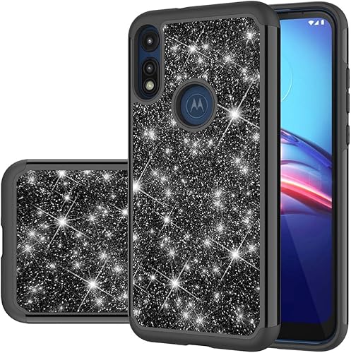 Yodueiv Funda de teléfono para Moto E 2020, Motorola E 2020 para niñas y mujeres, bonita funda resistente con purpurina para Motorola Moto E 2020
