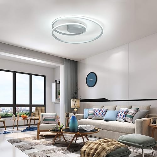 Miniatura 6 de Lámpara de techo moderna, lámpara LED regulable de 20.5 pulgadas, lámpara de techo de montaje empotrado de 47 W, lámpara de techo cerca de la luz de