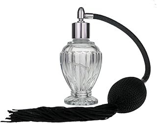 Divo Perfume Atomizer, 46ml, Refillable Glass Bottle. with Black Tassel Spray and Silver Fitting. Gift Box and Funnel Included