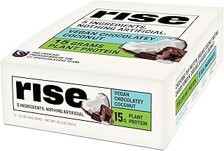Rise Pea Protein Bar - Chocolately Coconut | Breakfast Bar & Protein Snack 15g Protein Just 5 Whole Food Ingredients Non-GMO Gluten-Free Soy Free