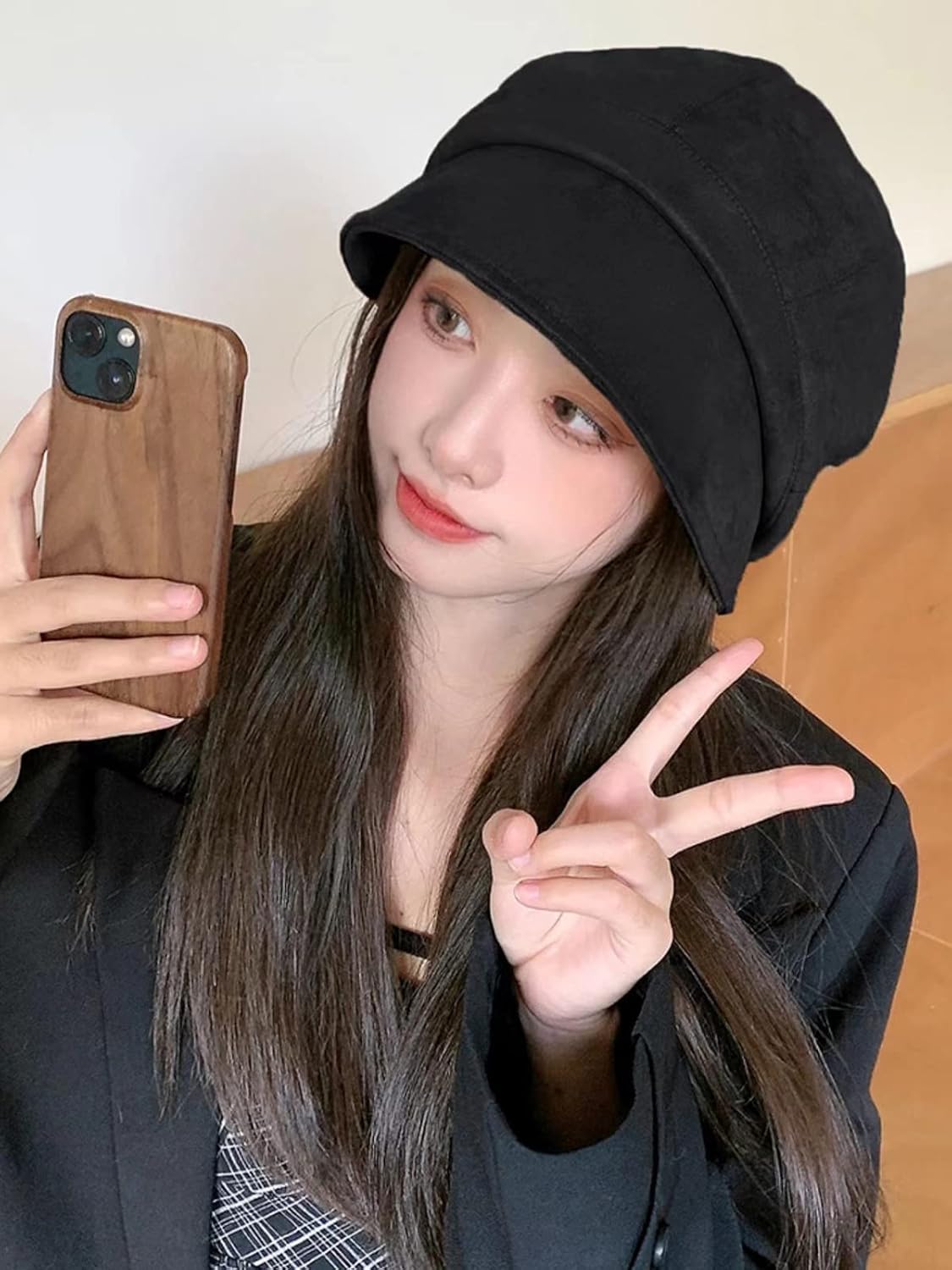 Women Visor Beret Cap Newsboy Hat Lady Baker Hat Cotton Sun Hat - Image 5