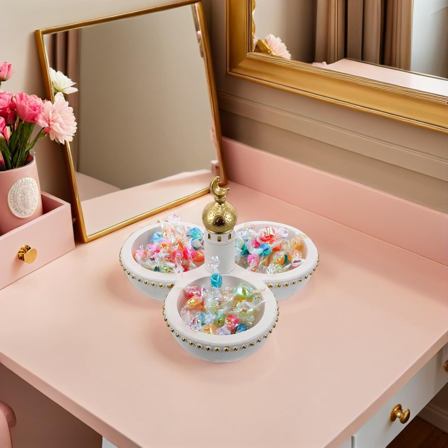 Ipetboom Middle Eastern Resin Candy Dish Decorative Tray for Living Room