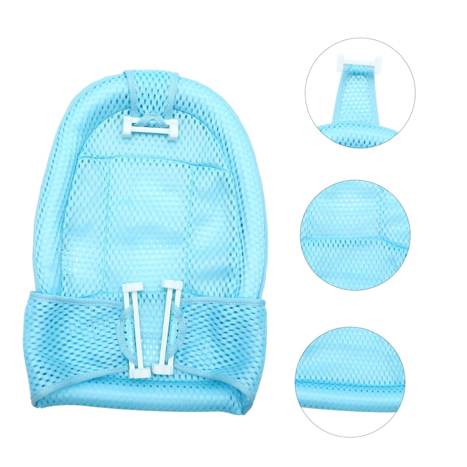 Bath Net Support Seat Breathable Mesh for Safe Comfortable Bathing Skid Shower Pad Blue