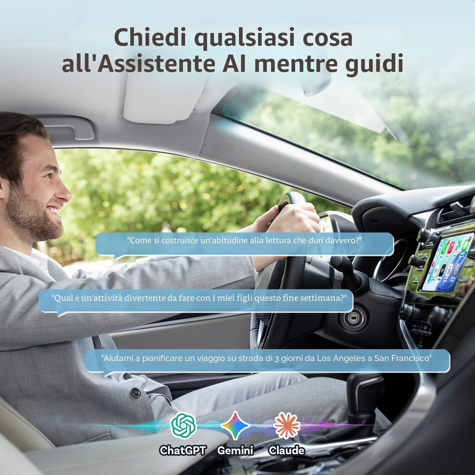 2026 Aggiornato Ottocast Mini Nova, Adattatore CarPlay e Android Auto Wireless, USB Plug & Play, Connessione Automatica, Design Compatto in Alluminio, Connessione Stabile Dual Band