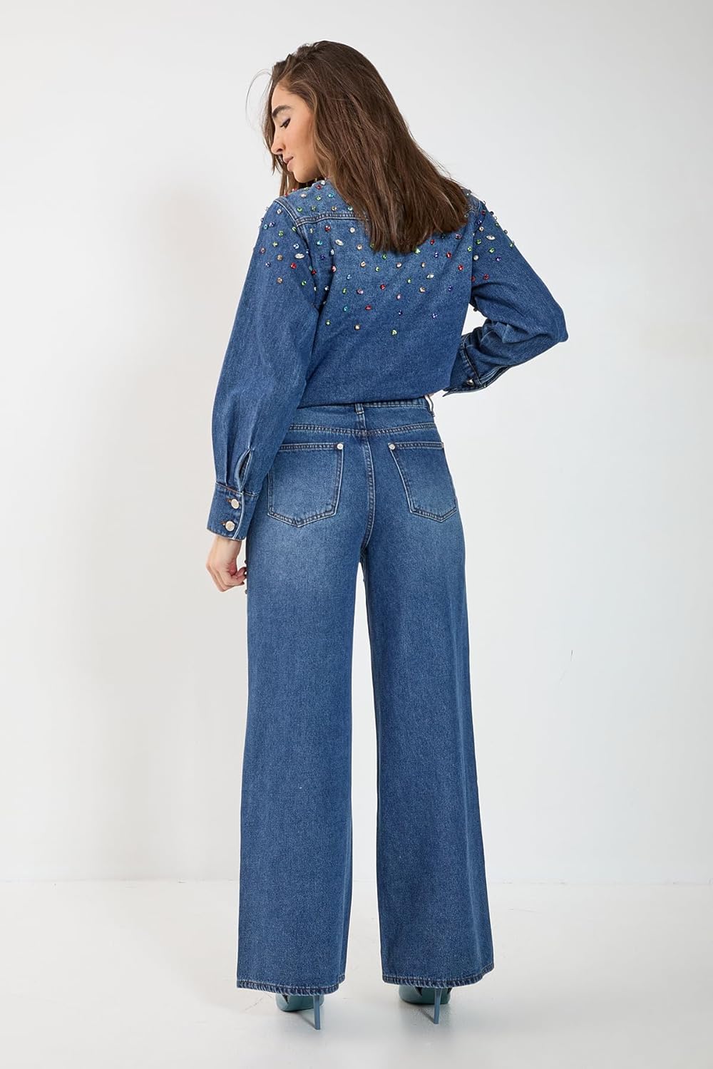 Nasty Gal Denim Jewel Baggy Jeans