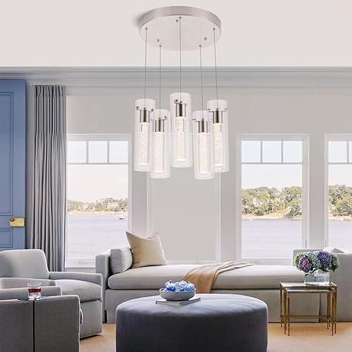 Miniatura 98 de Lámpara de techo colgante, iluminación LED de cocina, luces colgantes de cristal para isla de cocina, lámpara colgante de cocina moderna con vidrio