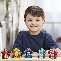 Vista 13 de Transformers Playskool Heroes Rescue Bots Academy Mini Bot Racers Converting Robot Toy Toy Pack 5, coches de juguete coleccionables de 2 pulgadas