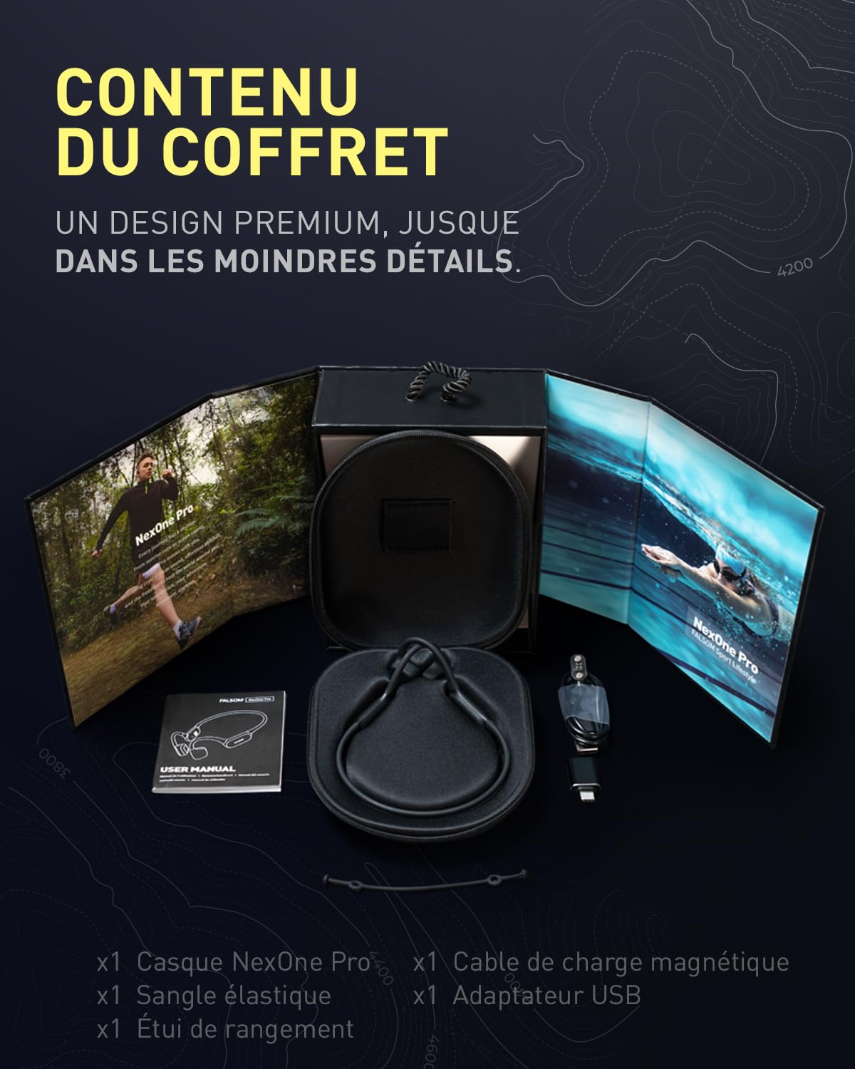 NexOne Pro, Casque à Conduction osseuse, IP68 Étanche, MP3 32 Go, 10 h d’Autonomie, Écouteurs sans Fil Bluetooth 6.0, Charge Rapide, Appels Clairs, Marque Française Premium, Très Polyvalent