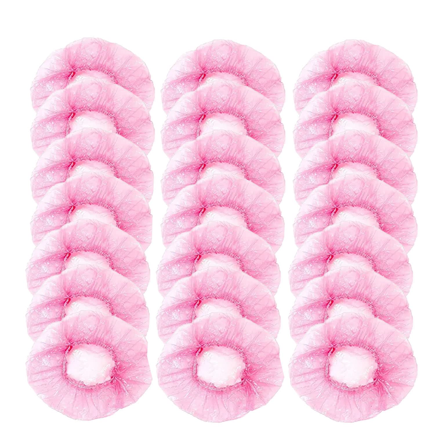Photo 1 of 100 Pcs Disposable Ear Covers for Shower, Plastic Waterproof Ear Protectors Disposable Shower Caps for Hair Dye, Bathing, Hotel Spa Salon - Red