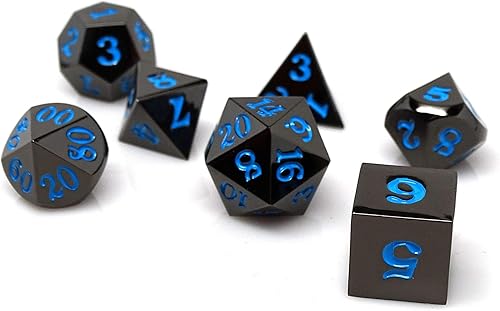 Miniatura 2 de Colecciones de dados Gun Metal (juego de 7 piezas, color azul polvo)