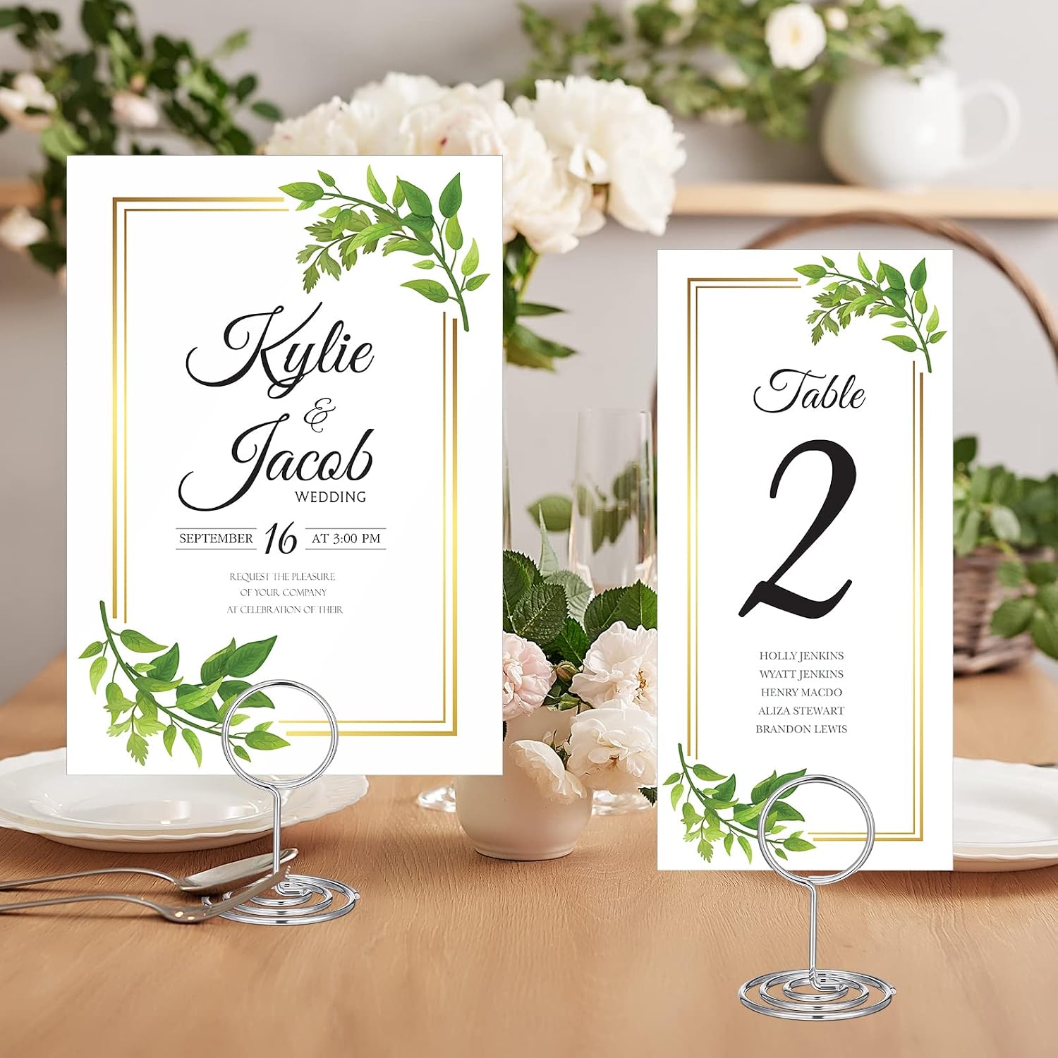 100 Pcs Mini Table Number Holders Place Card Stands 2 Inch Small Steel Wire Table Sign Holders Picture Stands for Menu Standing Clip Holder for Wedding Birthday Restaurant(Silver)