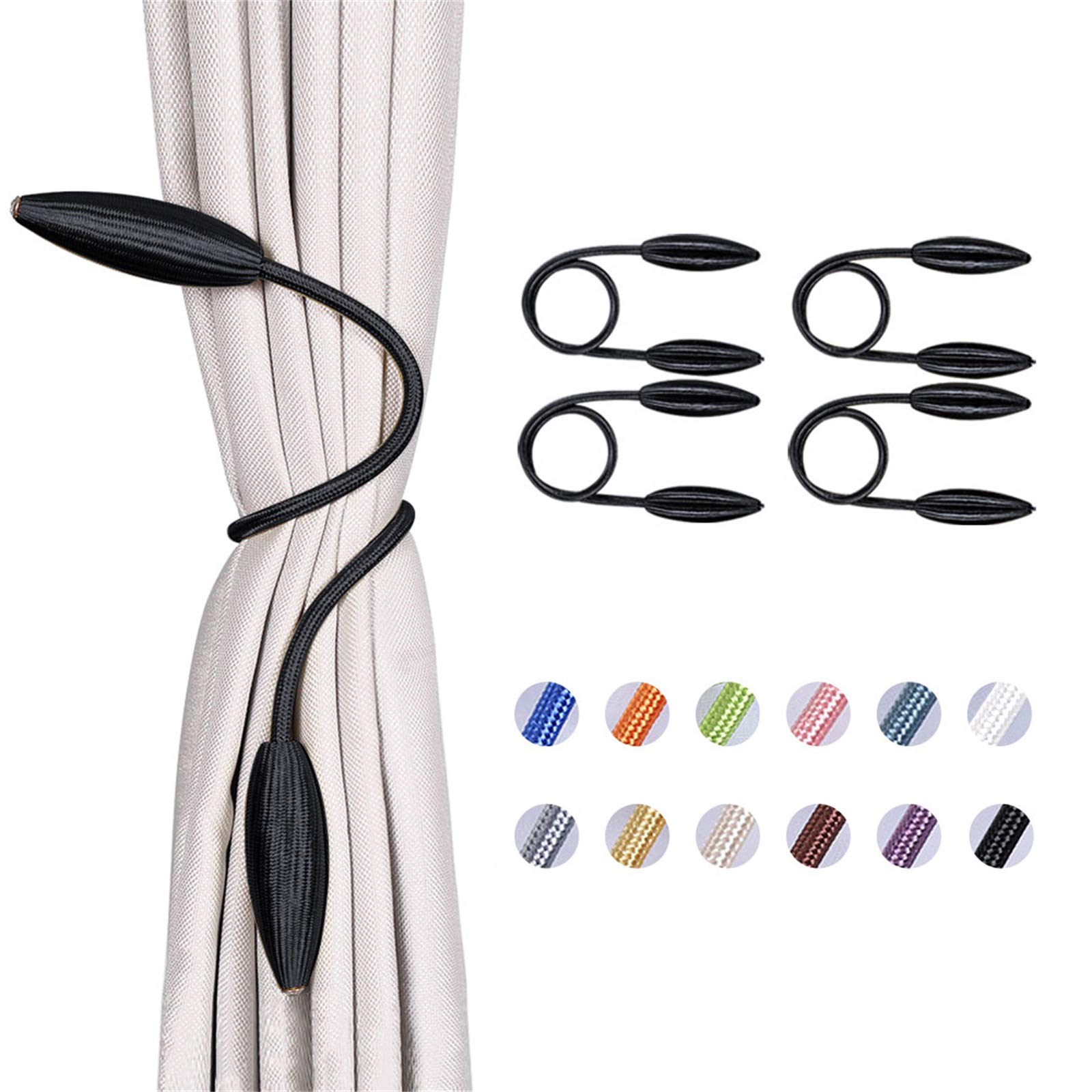 NICEEC 4 Pack DIY Curtain Tiebacks Clips Crystal Decorative Creative Twist Drape Tie Backs European Style Random Modelling Curtain Holdbacks for Home