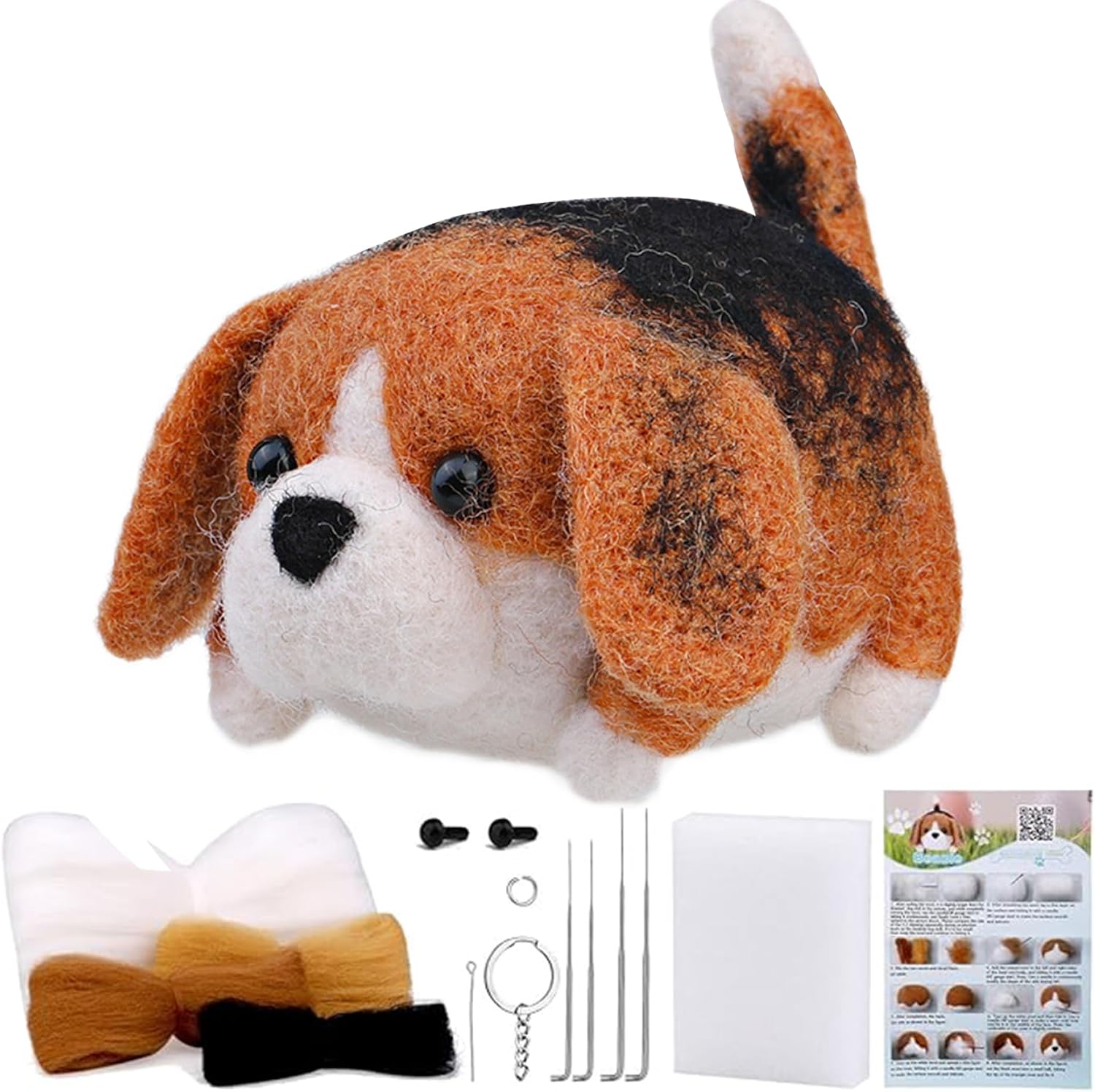 KUYYFDS Needle Felting Kit, Animals Needle Felting Kits for Beginners, Cute Dog DIY Wool and Needles Set with Instruction for Craft Project