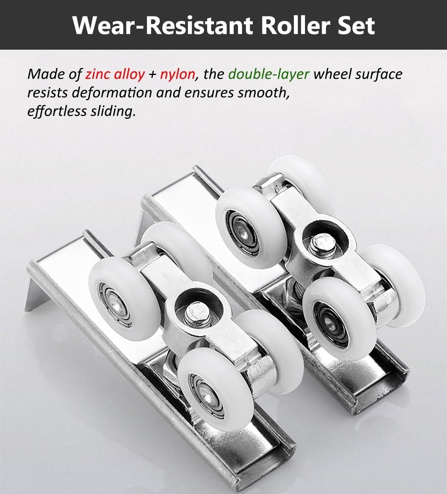 Kit de riel para puerta corredera para puertas de derivación, sistema de herrajes para puerta de granero con tornillos y juego de polea, herrajes para marco de puerta de bolsillo