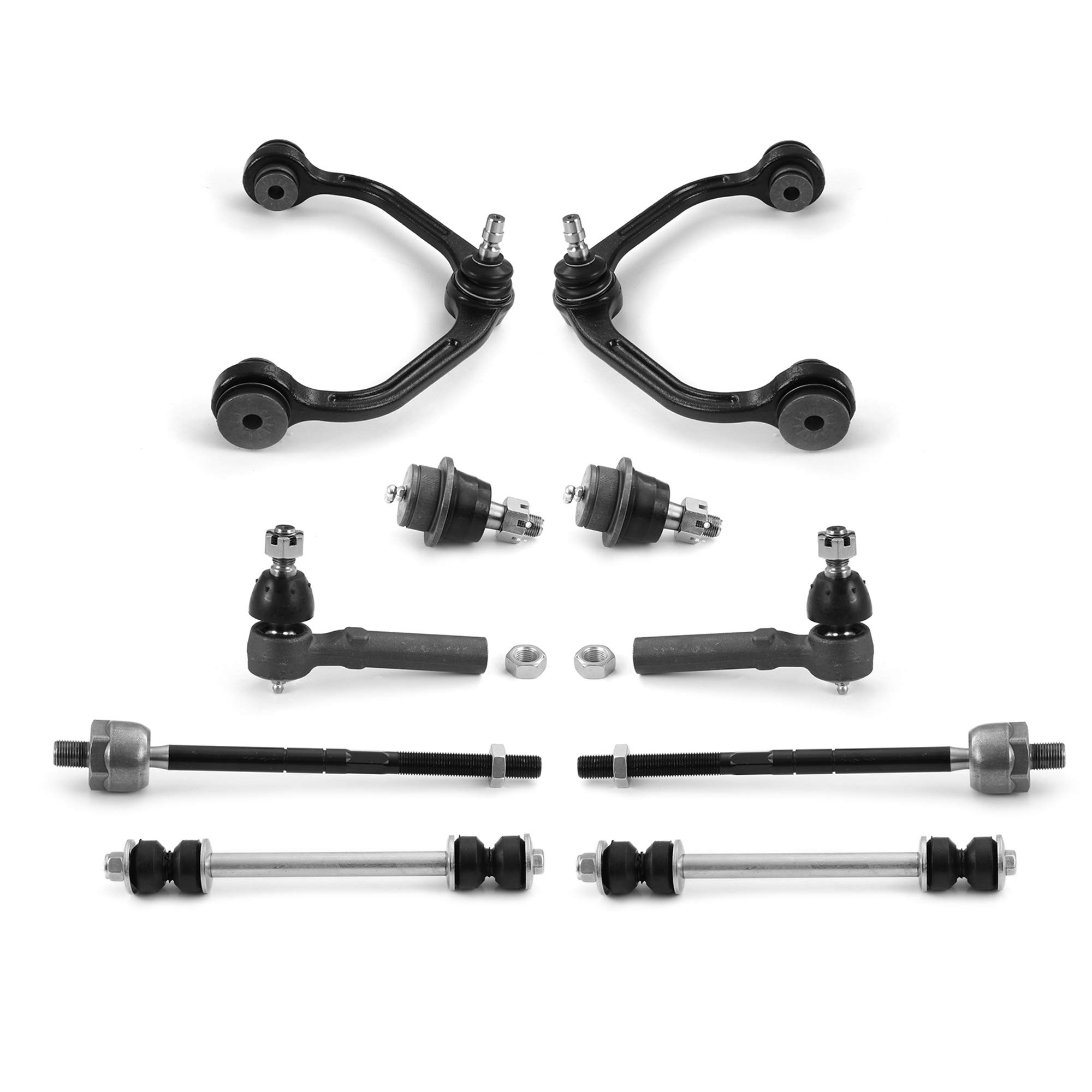 Metrix Premium Front Suspension Kit For 98-04 Ford Ranger & Mazda B-Series - 10-Piece Ball Joints, Tie Rods, Control Arms Kit