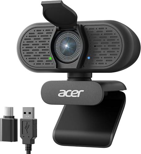 Acer A640 4K Webcam with AI Noise Canceling Mic
