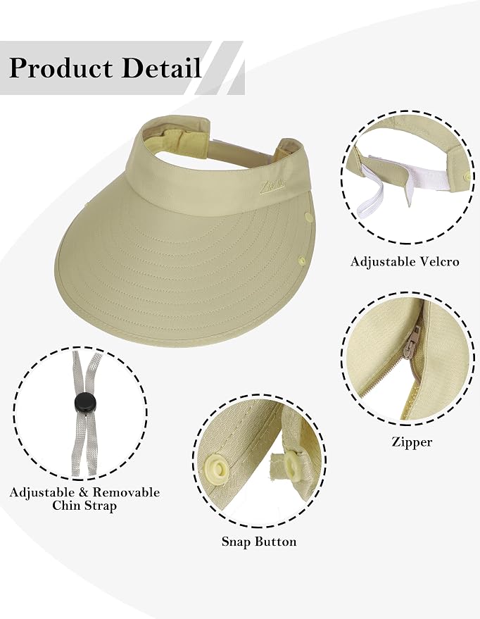 Sombrero de mujer con visera desmontable y protección UV miniatura 4