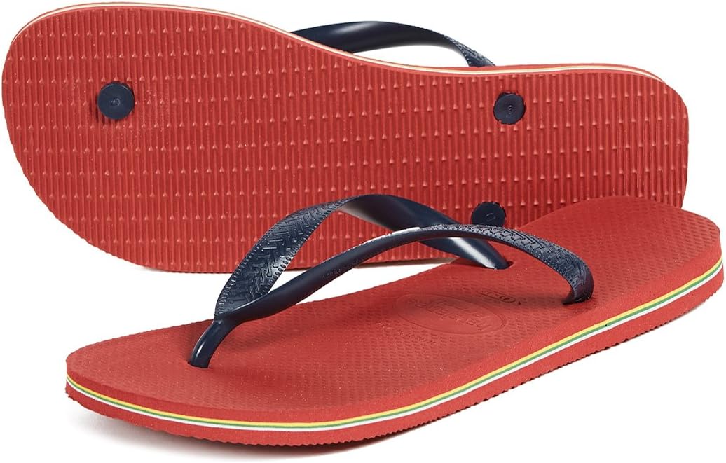 Havaianas Women's Brazil Logo Flip Flop Sandal 10 Women/8 Men Red