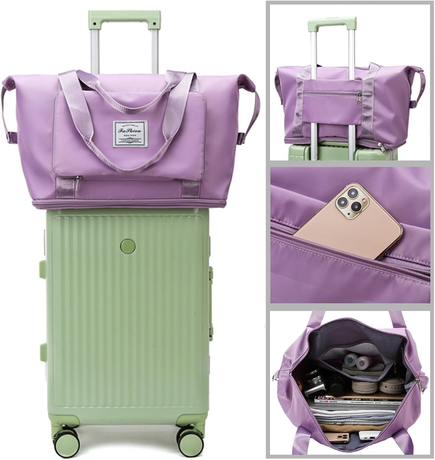 Large Capacity Travel Bag, Foldable Travel Bag, Expandable Travel Duffel Bag, Collapsible Waterproof Large Capacity Travel Handbag, Overnight Bag for Women and Man - Image 4