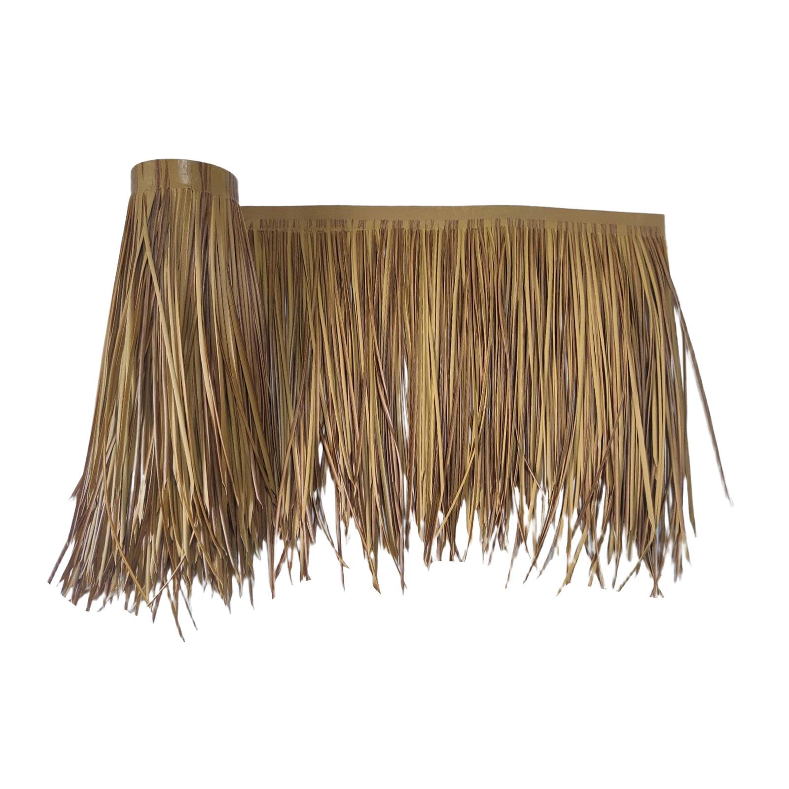 Natural Thatch Roofing Roll for Bar Hut, Palm Grass Skirting Decoration - Realistic Tropical Palm Leaf Roofing for Tiki Bar, Garden Party, Beach Theme Decoration- Style E
