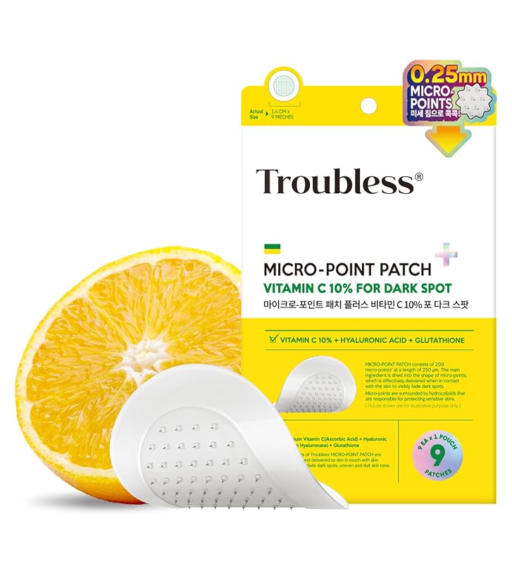 Troubless Micro Patch Plus — Adesivo hidrocoloide com Vitamina C 10%, 9 unidades