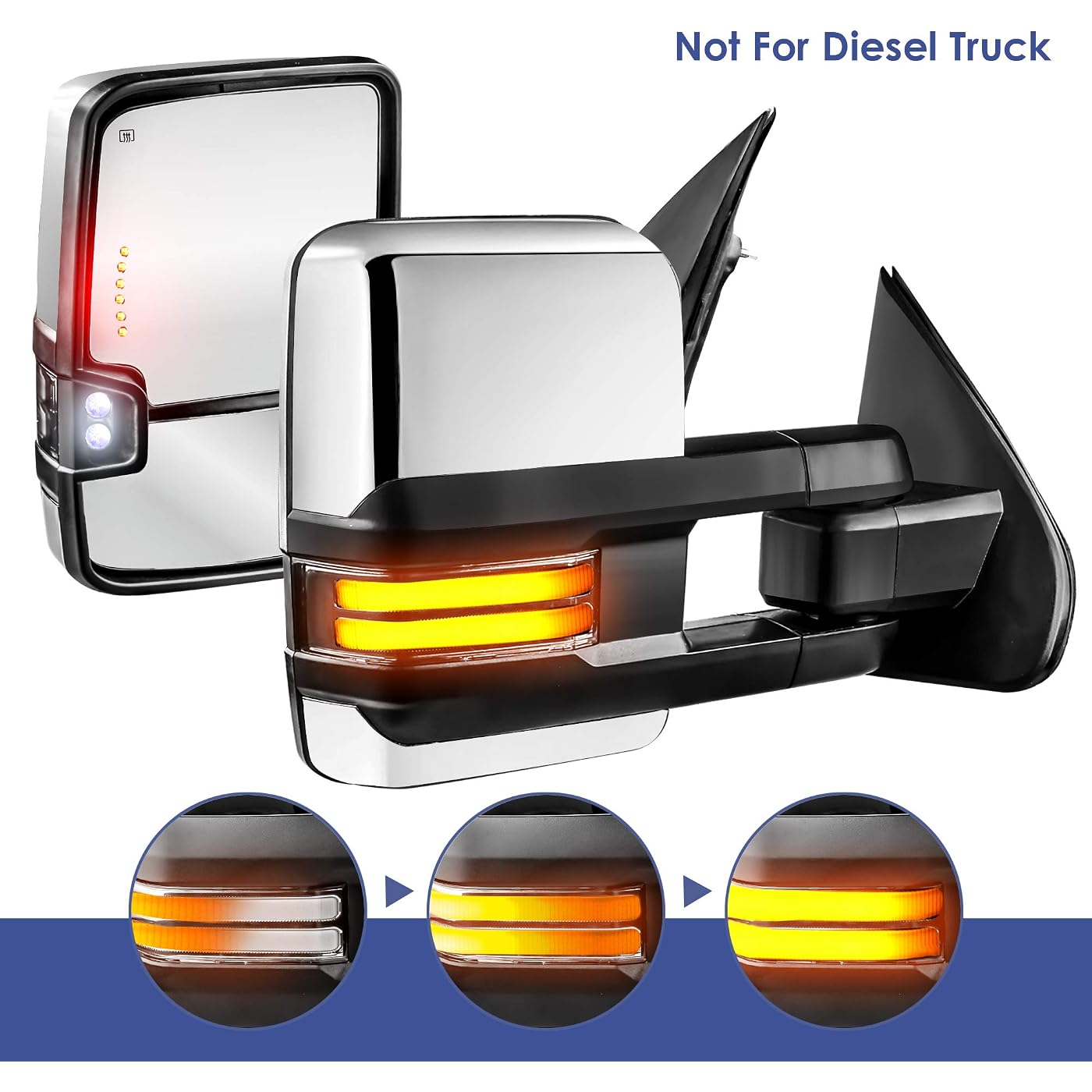 $39/mo - Finance MOSTPLUS Power Heated Towing Mirrors Compatible for Chevy  Silverado GMC Serria 2014-2018 w/Sequential Turn light, Parking Lamp,  Running Light (Set of 2) Not for diesel truck (Chrome) | Buy