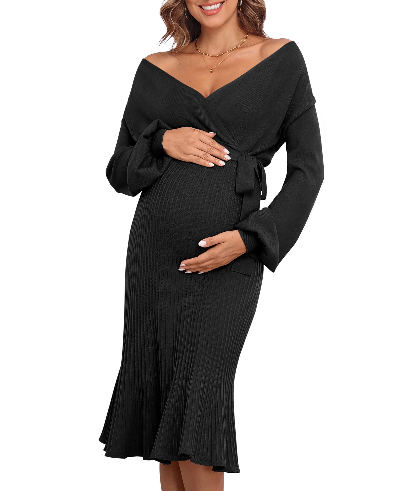 Lot #1888Z: V FOR CITY Maternity Sweater Dress - Size: XL | MAC.BID